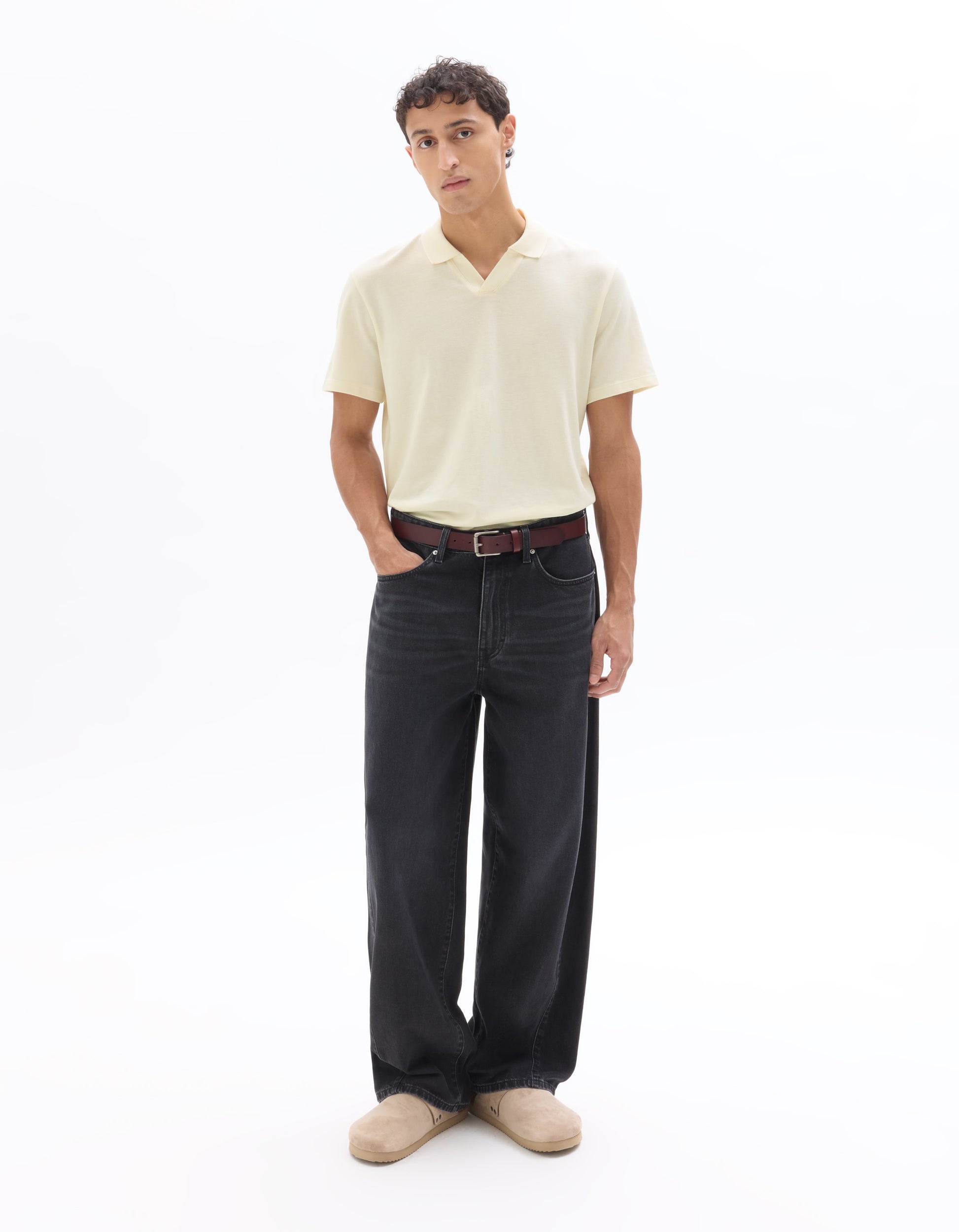 Celio Piqué Regular Fit Shark Collar Polo - White