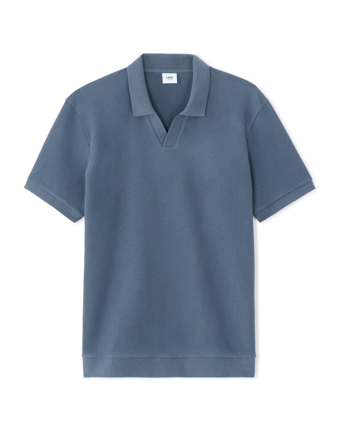 Regular fit waffle-knit polo shirt Celio