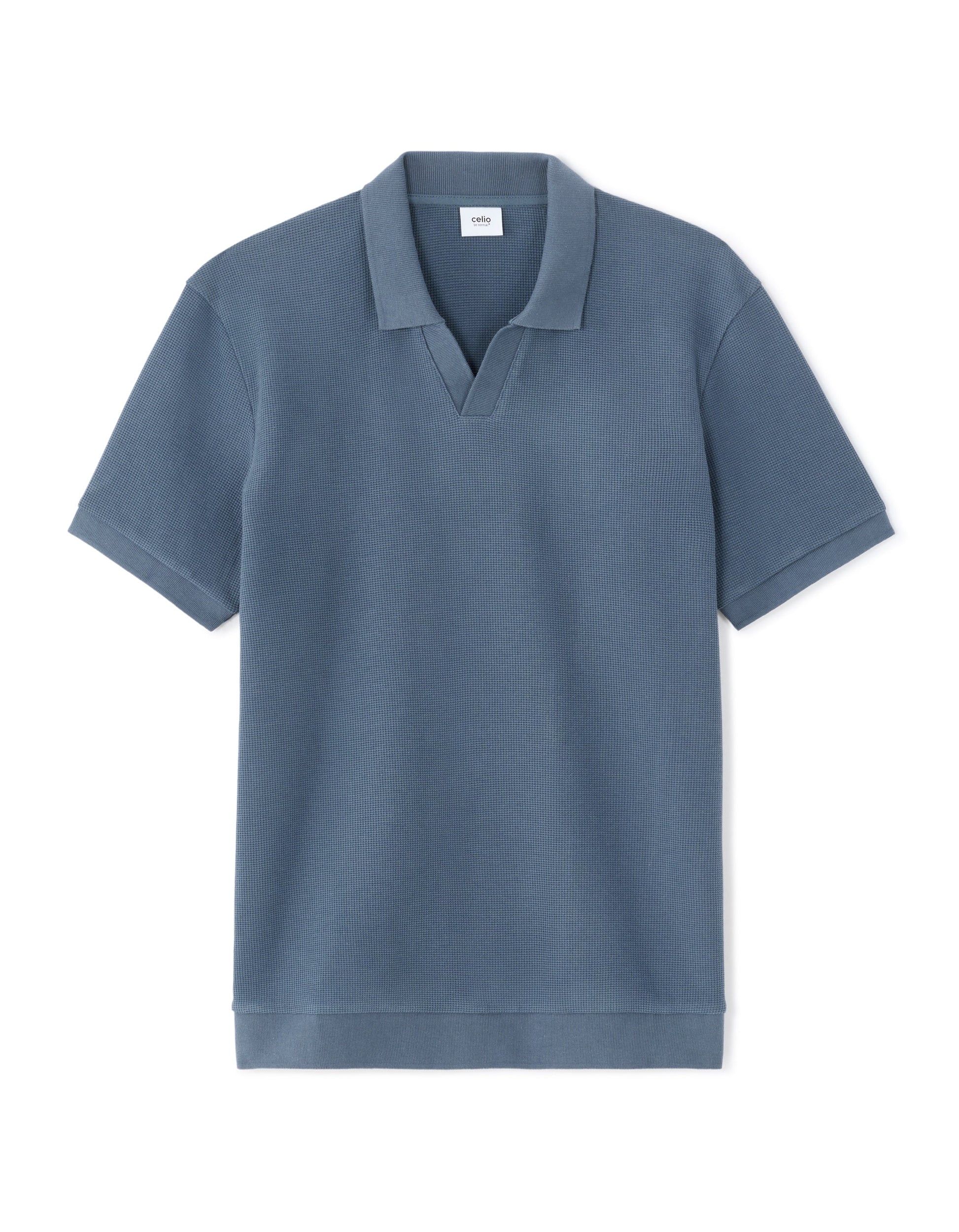 Regular fit waffle-knit polo shirt Celio
