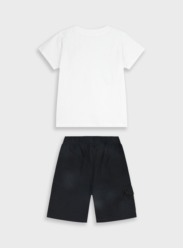 Black Set(Blouse,Shorts) for Boys