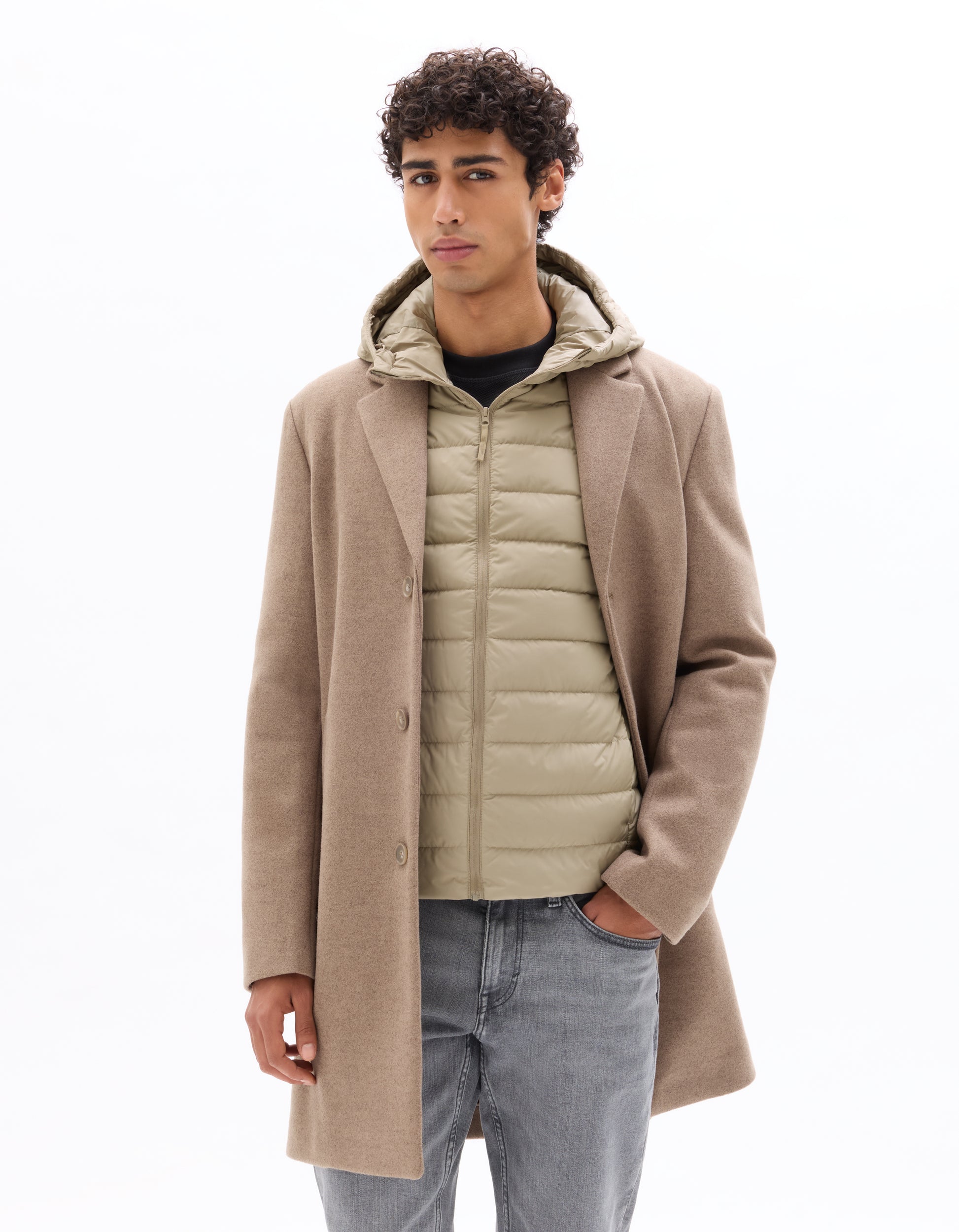 Beige Puffy Jacket - Celio Lebanon