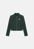 jacket in dark green cotton gabardine