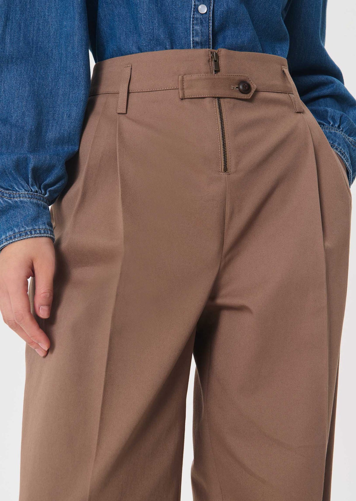 Perina trousers in camel cotton by Tara Jarmon