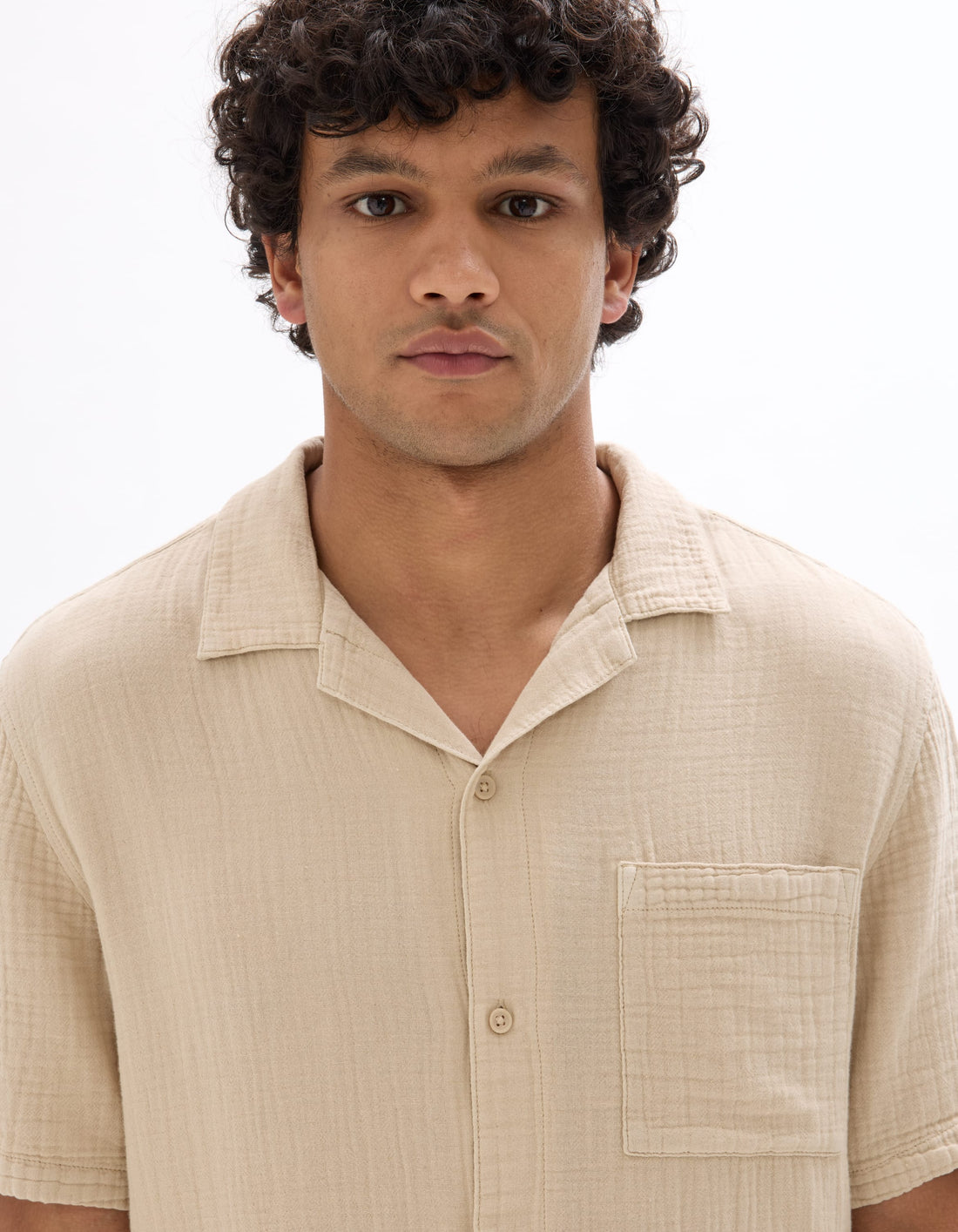 beige Short sleeves Shirt