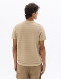 Celio 100% Cotton Regular Fit Textured Knit T-shirt - Beige