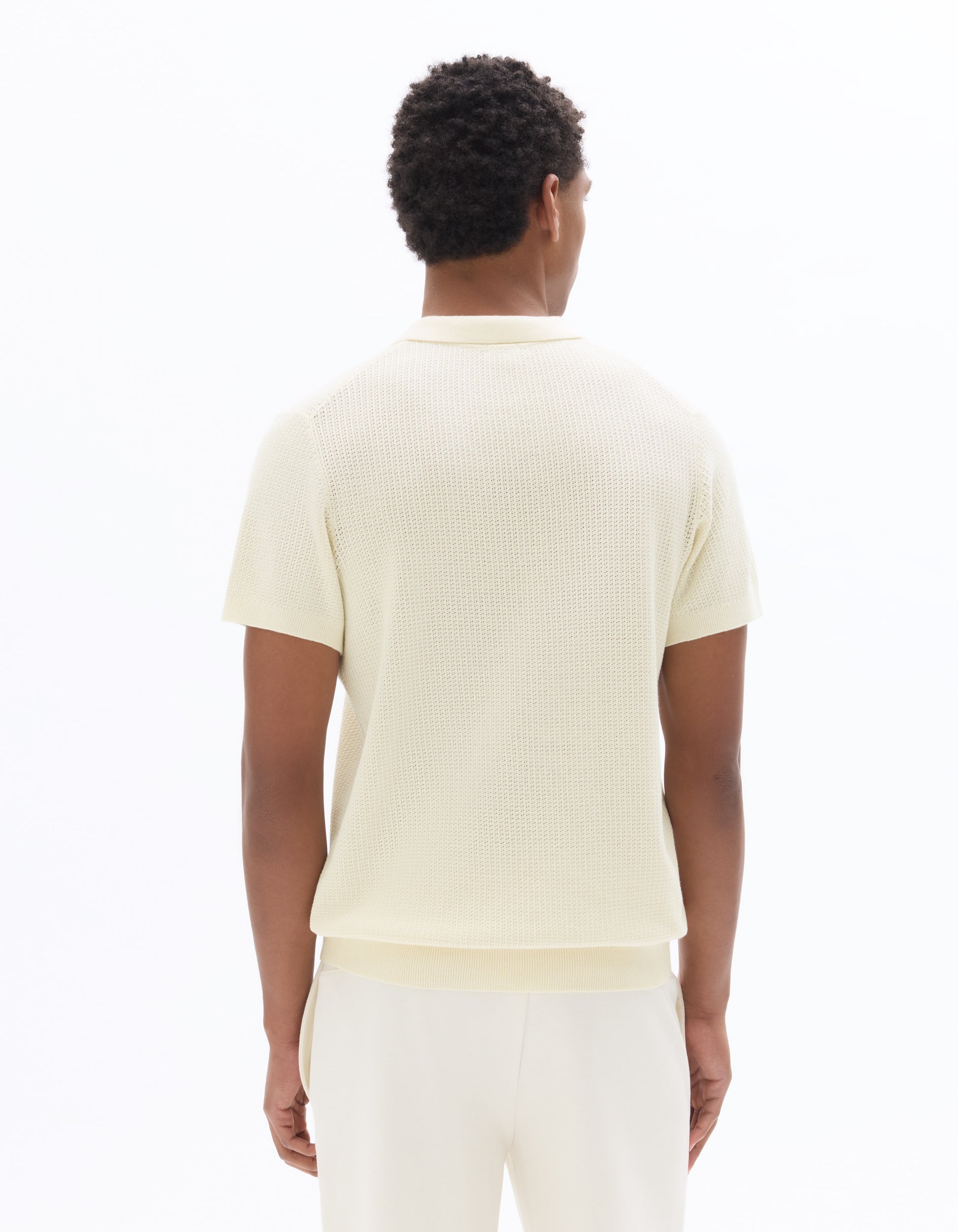 Celio Regular fit textured knit polo - White