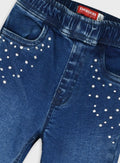 Cotton Girl Trousers - Blue Denim