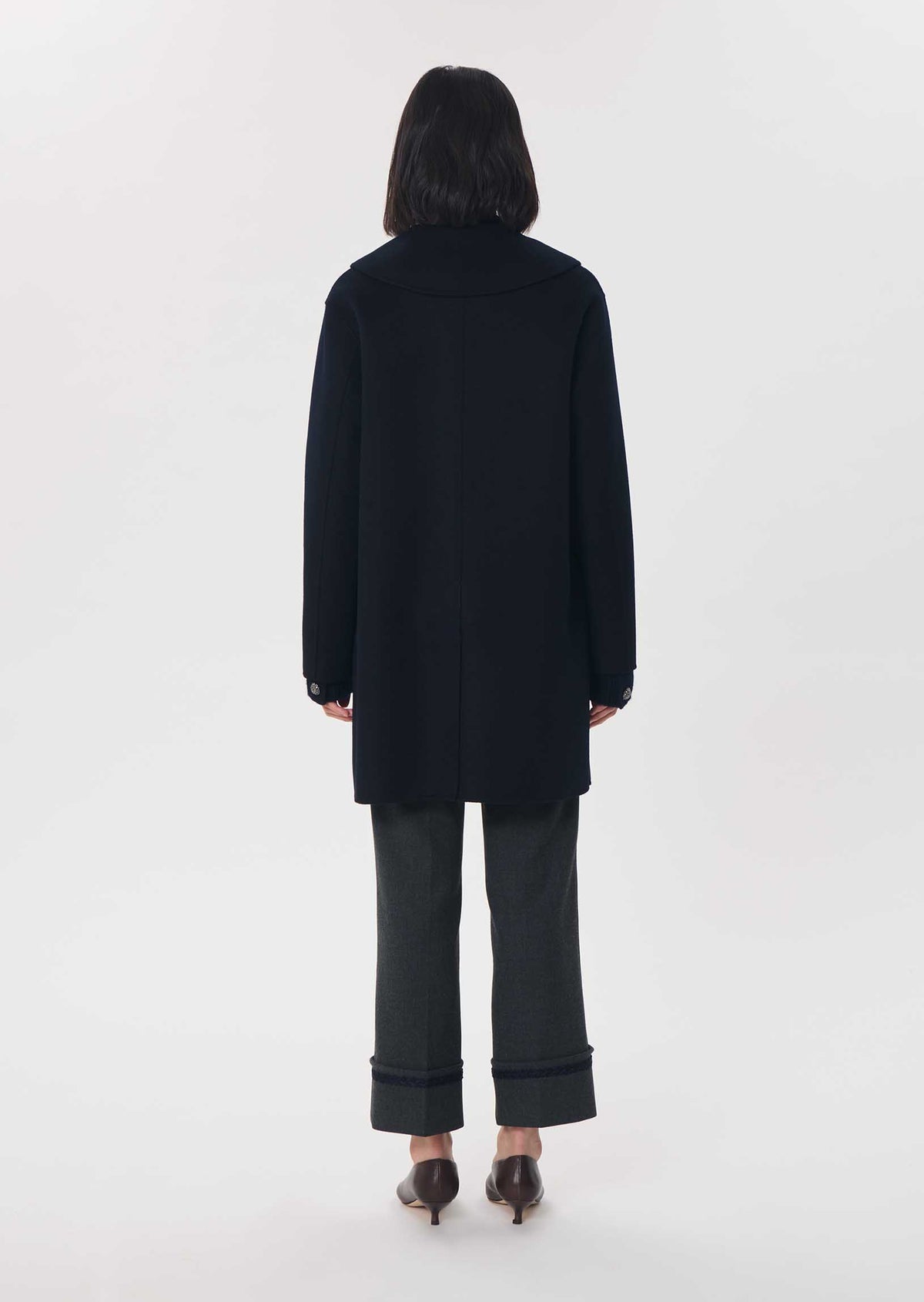 Marie coat in navy wool by Tara Jarmon