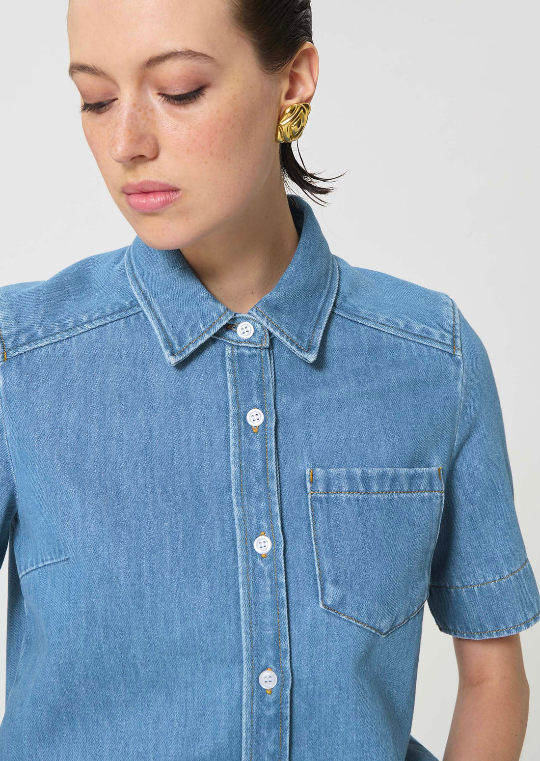 shirt in blue denim