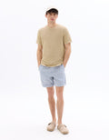 Celio Regular Fit Crew Neck 100% Cotton Pointelle Knit T-shirt - Beige