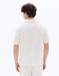 Regular Fit Cuban Collar Polo Shirt with Bouclé Effect Celio