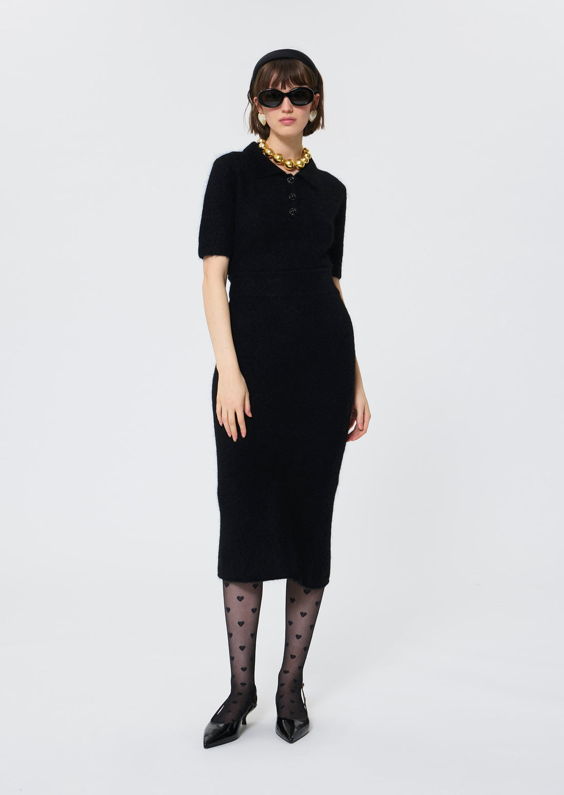 Janna  black knit skirt for women