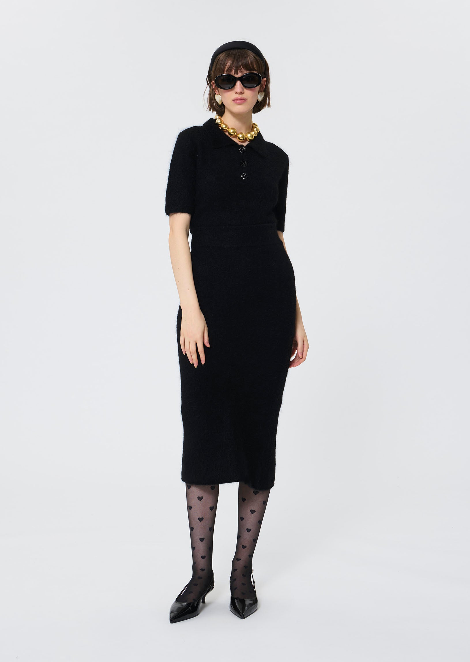 Janna  black knit skirt for women