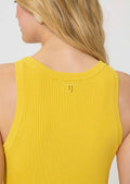 tank top in yellow ribbed knit
