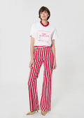 T-shirt in white printed cotton