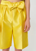 shorts in yellow duchess satin