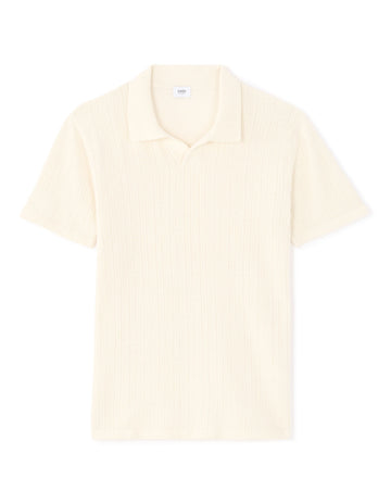Celio Cotton Blend Short-Sleeved Polo - White