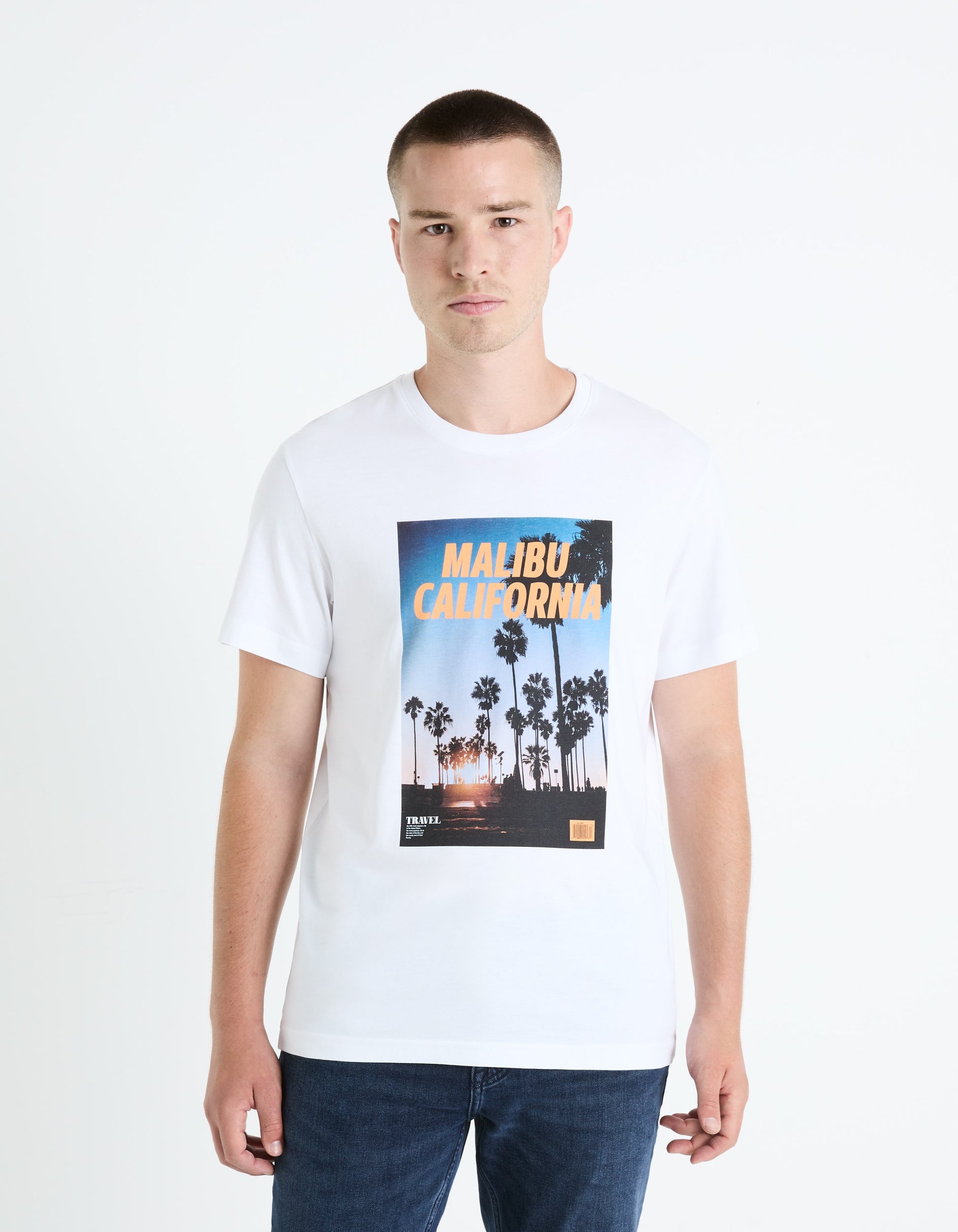 FEKALI OPTICAL WHITE SS TSHIRT - Celio lebanon