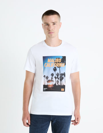 FEKALI OPTICAL WHITE SS TSHIRT - Celio lebanon
