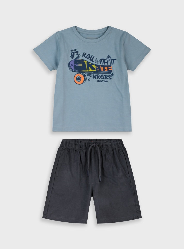 Black Set(Blouse,Shorts) for Boys