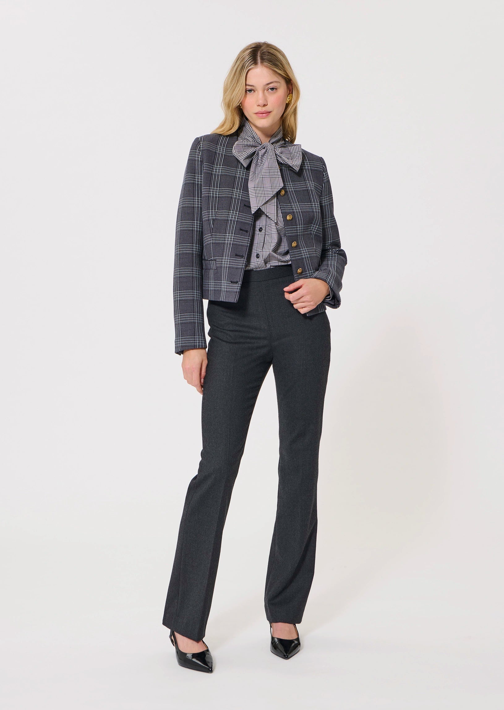 Papillon  mottled grey trousers Tara Jarmon